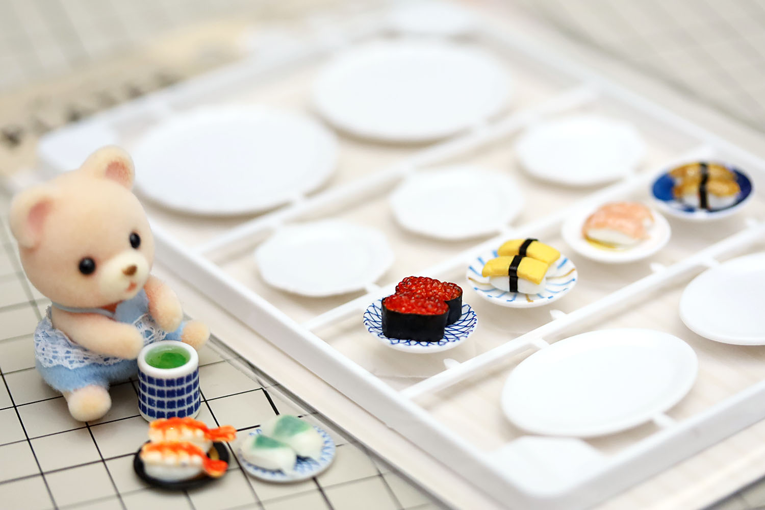 山田化学さんのお皿セットで回転寿司の皿を作りました【素材配布